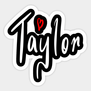 Taylor girls name woman’s first name in white cursive calligraphy personalised personalized customized name Gift for Taylor Sticker